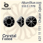 Preciosa MC Chaton (431 11 111) SS3.5 / PP8 - Clear Crystal With Golden Foiling