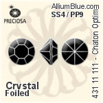 Preciosa MC Chaton OPTIMA (431 11 111) SS4 / PP9 - Clear Crystal With Golden Foiling