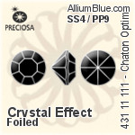 Preciosa MC Chaton OPTIMA (431 11 111) SS4 / PP9 - Crystal Effect With Golden Foiling