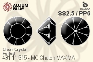 Preciosa MC Chaton MAXIMA (431 11 615) SS2.5 / PP6 - Clear Crystal With Dura™ Foiling