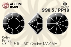 Preciosa プレシオサ MC マシーンカットチャトン MAXIMA マキシマ (431 11 615) SS8.5 / PP18 - カラー 裏面Dura™フォイル