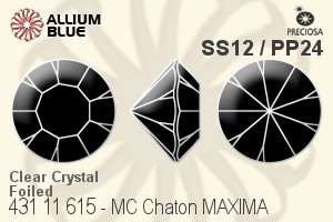 Preciosa MC Chaton MAXIMA (431 11 615) SS12 / PP24 - Clear Crystal With Dura™ Foiling