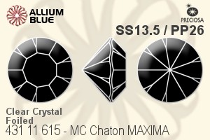 Preciosa MC Chaton MAXIMA (431 11 615) SS13.5 - Clear Crystal With Dura Foiling