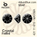Preciosa MC Chaton MAXIMA (431 11 615) SS50 - Clear Crystal With Dura Foiling