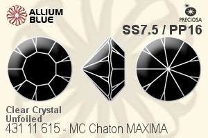 Preciosa MC Chaton MAXIMA (431 11 615) SS7.5 / PP16 - Clear Crystal Unfoiled