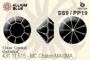 寶仕奧莎 機切尖底石 MAXIMA 美飾瑪 (431 11 615) SS9 / PP19 - 透明白色 無水銀底