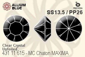 Preciosa MC Chaton MAXIMA (431 11 615) SS13.5 / PP26 - Clear Crystal Unfoiled