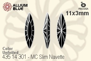 宝仕奥莎 机切Slim 马眼形 花式石 (435 14 301) 11x3mm - 颜色 无水银底