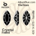 Preciosa MC Navette MAXIMA Fancy Stone (435 14 615) 15x7mm - Color With Dura™ Foiling