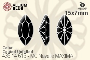 Preciosa MC Navette MAXIMA Fancy Stone (435 14 615) 15x7mm - Color (Coated) Unfoiled