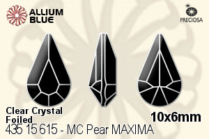 Preciosa MC Pear MAXIMA Fancy Stone (435 15 615) 10x6mm - Clear Crystal With Dura™ Foiling