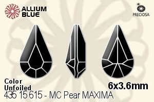 寶仕奧莎 機切Pear MAXIMA 美飾瑪 花式石 (435 15 615) 6x3.6mm - 顏色 無水銀底