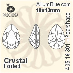 Preciosa MC Pearshape 301 Fancy Stone (435 16 301) 18x13mm - Crystal Effect With Dura™ Foiling