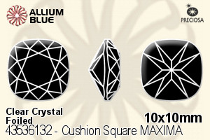 宝仕奥莎 Cushion 正方形 MAXIMA 美饰玛 花式石 (435 36 132) 10x10mm - 透明白色 DURA™耐用金屬箔底