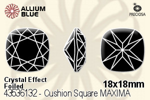 宝仕奥莎 Cushion 正方形 MAXIMA 美饰玛 花式石 (435 36 132) 18x18mm - 白色（镀膜） DURA™耐用金屬箔底