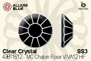 Preciosa MC Chaton Rose VIVA12 Flat-Back Hot-Fix Stone (438 11 612) SS3 - Clear Crystal