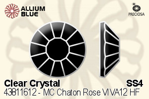 Preciosa MC Chaton Rose VIVA12 Flat-Back Hot-Fix Stone (438 11 612) SS4 - Clear Crystal