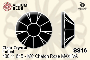 Preciosa MC Chaton Rose MAXIMA Flat-Back Stone (438 11 615) SS16 - Clear Crystal With Dura™ Foiling