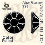 PREMIUM Round Rose Flat Back (PM2000) SS5 - Crystal Effect With Foiling