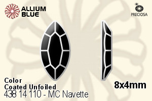 Preciosa MC Navette Flat-Back Stone (438 14 110) 8x4mm - Color (Coated) Unfoiled