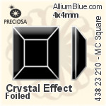 Preciosa MC Square Flat-Back Stone (438 23 210) 6x6mm - Color With Dura™ Foiling