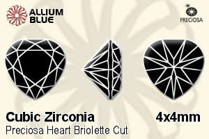 プレシオサ Heart (HBC) 4x4mm - キュービックジルコニア