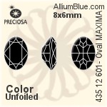 寶仕奧莎 機切橢圓形 MAXIMA 美飾瑪 花式石 (435 12 601) 14x10mm - 顏色 DURA™耐用金屬箔底
