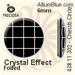 宝仕奥莎 机切棋盘圆形 平底石 (438 11 302) 10mm - 透明白色 DURA™耐用金屬箔底