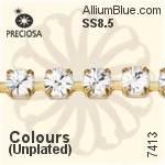 Preciosa Round Maxima 2-Rows Cupchain (7413 7172), Unplated Raw Brass, With Stones in PP18 - Crystal Effects
