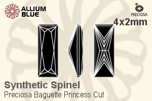 Preciosa Baguette Princess (BPC) 4x2mm - Synthetic Spinel