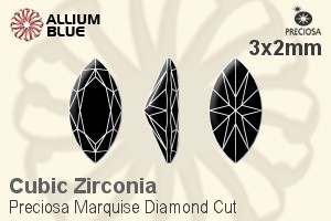 Preciosa Marquise Diamond (MDC) 3x2mm - Cubic Zirconia