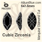 プレシオサ Marquise Diamond (MDC) 6x3mm - キュービックジルコニア