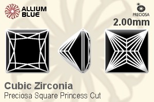 Preciosa Square Princess (SPC) 2mm - Cubic Zirconia