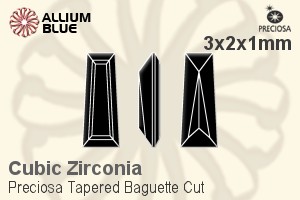 Preciosa Tapered Baguette (TBC) 3x2x1mm - Cubic Zirconia