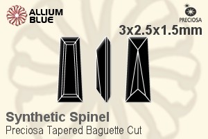 Preciosa Tapered Baguette (TBC) 3x2.5x1.5mm - Synthetic Spinel