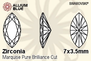 SWAROVSKI GEMS Cubic Zirconia Marquise Pure Brilliance Caramel 7.00x3.50MM normal +/- FQ 0.060