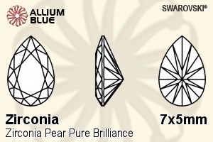 SWAROVSKI GEMS Cubic Zirconia Pear Pure Brilliance Fancy Morganite 7.00x5.00MM normal +/- FQ 0.040