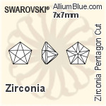 スワロフスキー Zirconia Pentagon Star カット (SGPTGC) 6x6mm - Zirconia