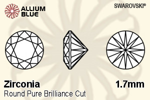 SWAROVSKI GEMS Cubic Zirconia Round Pure Brilliance Silk White 1.70MM normal +/- FQ 1.000