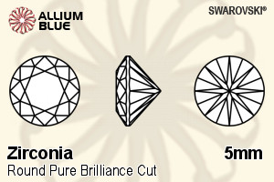 SWAROVSKI GEMS Cubic Zirconia Round Pure Brilliance Amber 5.00MM normal +/- FQ 0.080