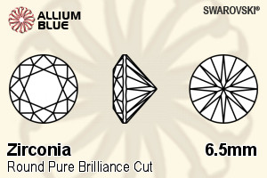 SWAROVSKI GEMS Cubic Zirconia Round Pure Brilliance Spring Green 6.50MM normal +/- FQ 0.060