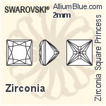 スワロフスキー Zirconia Square Princess Pure Brilliance カット (SGSPPBC) 7mm - Zirconia