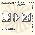 施华洛世奇 Zirconia 正方形 Princess 纯洁Brilliance 切工 (SGSPPBC) 7mm - Zirconia