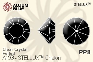 STELLUX™ 鑽石形尖底石 (A193) PP8 - 透明白色 金色水銀底