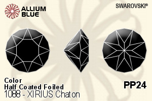 Swarovski XIRIUS Chaton (1088) PP24 - Color (Half Coated) With Platinum Foiling