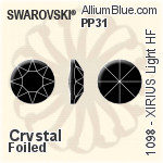 スワロフスキー XIRIUS Light ラインストーン ホットフィックス (1098) PP24 - クリスタル 裏面シルバーフォイル