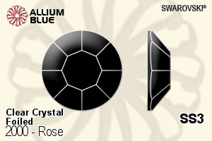 Swarovski Rose Flat Back No-Hotfix (2000) SS3 - Clear Crystal With Platinum Foiling