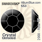 施華洛世奇 玫瑰 熨底平底石 (2000) SS3 - 白色（半塗層） 無水銀底