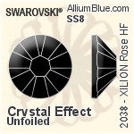 Swarovski XILION Rose Flat Back Hotfix (2038) SS8 - Crystal Effect With Silver Foiling