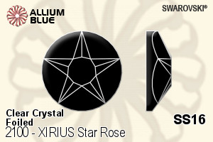 施華洛世奇XIRIUS施悅Star 玫瑰 平底石 (2100) SS16 - 透明白色 白金水銀底